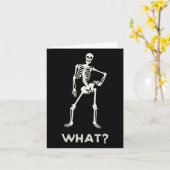 女の子の男の子10代ののためのゴシックのスケルトンHalloween Funn カード (黄色い花)