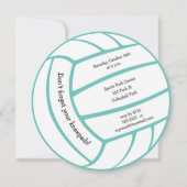 女の子の男の子ANYカラーバレーボール誕生日パーティー 案内状 (裏面)