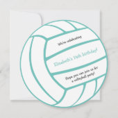 女の子の男の子ANYカラーバレーボール誕生日パーティー 案内状 (正面)