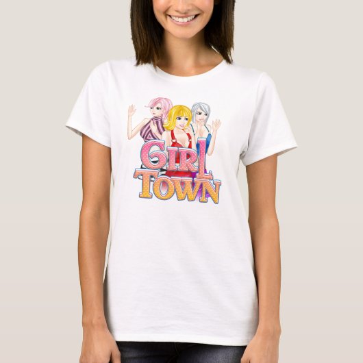女の子の町のティー Tシャツ (正面)