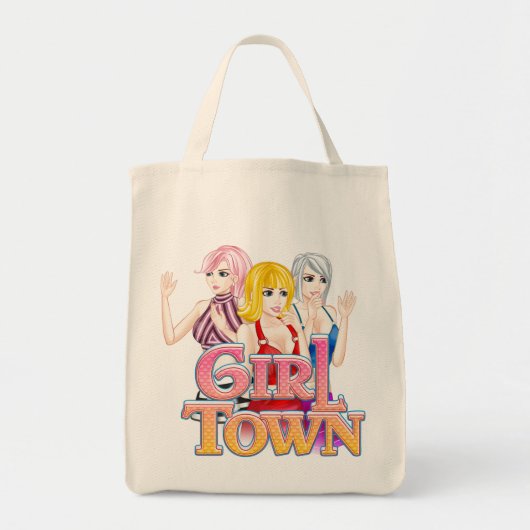 女の子の町のトートバック トートバッグ (正面)