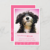 女の子の発表のための新しいペットピンクの足のプリント 案内状 (正面/裏面)