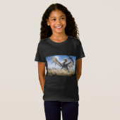 女の子の白いドラゴンTシャツ Tシャツ (正面フル)