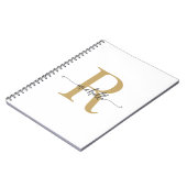 女の子の白金 現代スクリプト モノグラム 名前 ノートブック (左側)