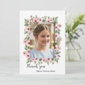 女の子の確認カスタムフローラありがとう サンキューカード (スタンド正面)