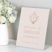 女の子の確認 エレガント ピンク ローズゴールド クレスト 台座サイン