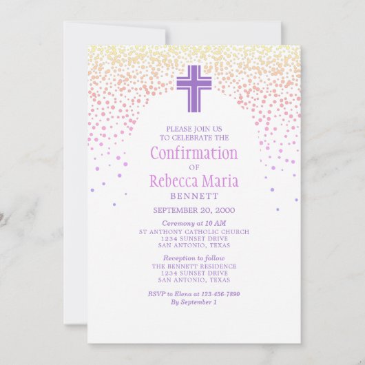 女の子の確認 招待状 (正面)