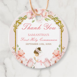 女の子の祈り ゴールド ファースト ホーリー コミュニオン ありがとう フェイバータグ