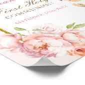 女の子の祈金ゴールド初の聖餐式へようこそ ポスター (角)