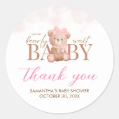 女の子の私たちは赤ちゃんのシャワーを待つことができる ラウンドシール (正面)