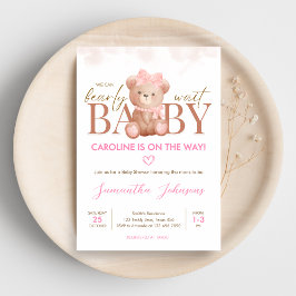 女の子の私たちは赤ちゃんのシャワーを待つことができる 招待状