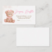 女の子の私たちは赤ちゃんシャワーおむつラッフルを待つことができる エンクロージャーカード (正面/裏面)