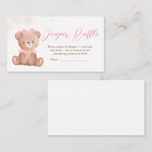 女の子の私たちは赤ちゃんシャワーおむつラッフルを待つことができる エンクロージャーカード (正面/裏面)