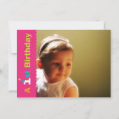 女の子の第1回誕生日パーティの招待状 招待状 (裏面)