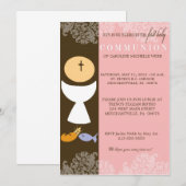 女の子の第1聖餐の招待状 招待状 (正面/裏面)