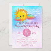 女の子の第1誕生会小さい喜び 招待状 (正面)