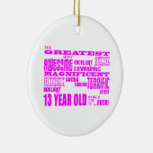 女の子の第13誕生日: ピンクのすばらしい13歳児 セラミックオーナメント (右)