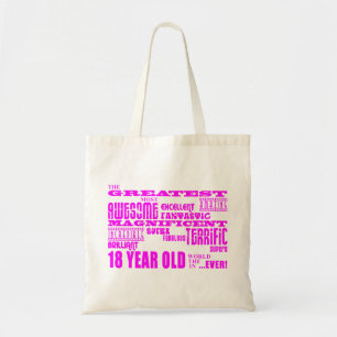 女の子の第18誕生日: ピンクのすばらしい18歳児 トートバッグ