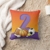 女の子の第2バースデースポーツボール クッション (ブランケット)