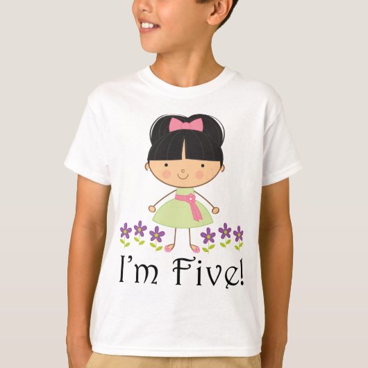 女の子の第5誕生日 Tシャツ (正面)