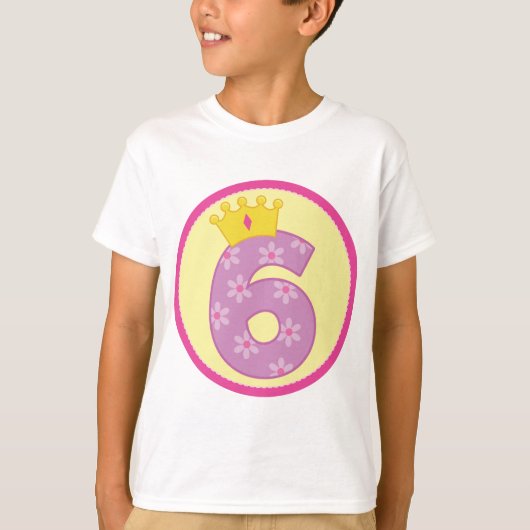 女の子の第6誕生日 Tシャツ (正面)
