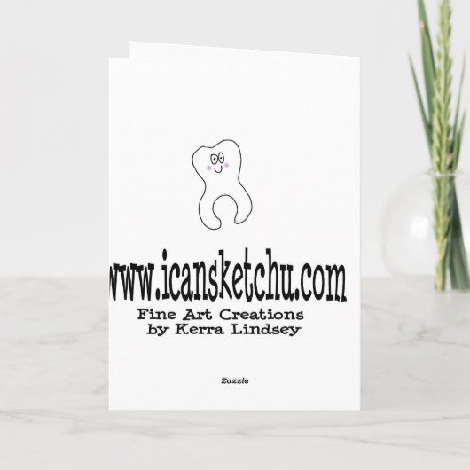 女の子の紙カードを育つ無くなった歯の歯 カード (裏面)