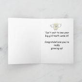 女の子の紙カードを育つ無くなった歯の歯 カード (内部)