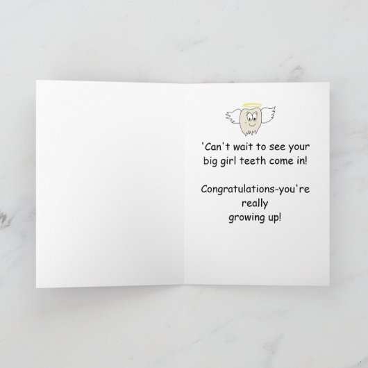 女の子の紙カードを育つ無くなった歯の歯 カード (内部)