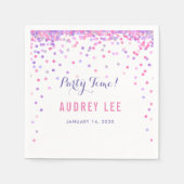 女の子の紙吹雪ふりかける誕生日パーティーの装飾 スタンダードカクテルナプキン (正面)