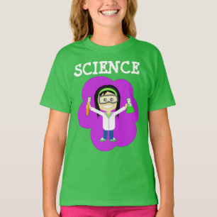 女の子の素晴らしいジャージーのTシャツのメスの科学者 Tシャツ