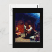 女の子の紡績ウール ポストカード (正面/裏面)