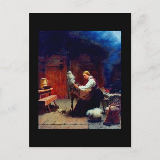 女の子の紡績ウール ポストカード (正面)