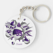 女の子の紫の灰色のバスケットの星 キーホルダー (裏面)