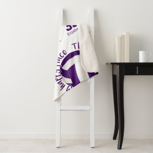 女の子の紫ホワイトバレーボールのコート幸せな場所 シェルパブランケット (インサイチュ)