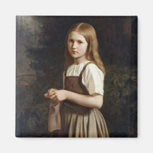 女の子の編み物1854年 マグネット