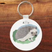 女の子の編集可能なかわいいベビーヘッジホッグ キーホルダー (正面)