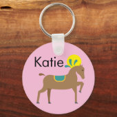 女の子の編集可能なかわいい漫画の馬 キーホルダー (裏面)