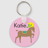 女の子の編集可能なかわいい漫画の馬 キーホルダー (裏面)