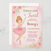 女の子の編集可能なダンスパーティーテンプレート 招待状 (正面/裏面)