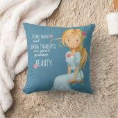 女の子の美しいの感動的な引用文の装飾用クッション クッション (ブランケット)