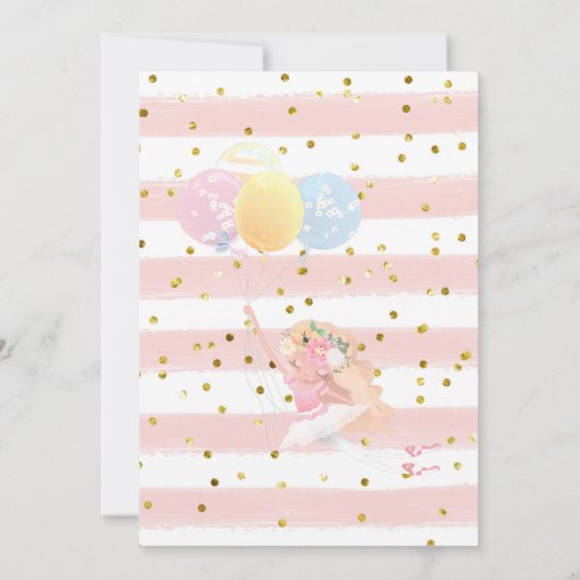 女の子の美しいバレリーナ赤ちゃんシャワーの招待客 招待状 (裏面)