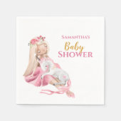 女の子の美しいバレリーナ赤ちゃんシャワー スタンダードカクテルナプキン (正面)