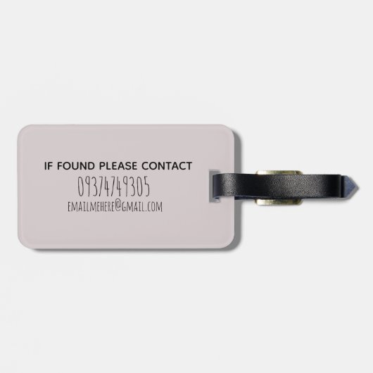 女の子の美しい花水色パンダと名前 ラゲッジタグ (裏面横)