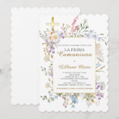 女の子の聖体拝領のお知らせ 招待状 (正面/裏面)