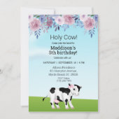 女の子の聖牛がヘルドの誕生日パーティーに参加 招待状 (正面)