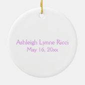 女の子の聖餐式の写真のオーナメントの記念品 セラミックオーナメント (裏面)