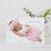 女の子の脚本フォトピンクガーリーエレガント誕生 案内状 (スタンド正面)