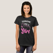 女の子の腰掛け斧の投げ方のように投げる Tシャツ (正面フル)