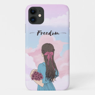 女の子の自由 iPhone 11 ケース