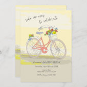 女の子の自転車パーティ 招待状 (正面/裏面)